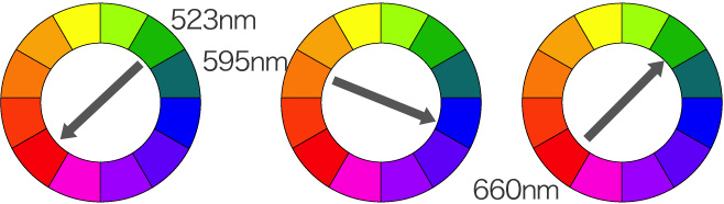 刺青の色とレーザーの色の対応表